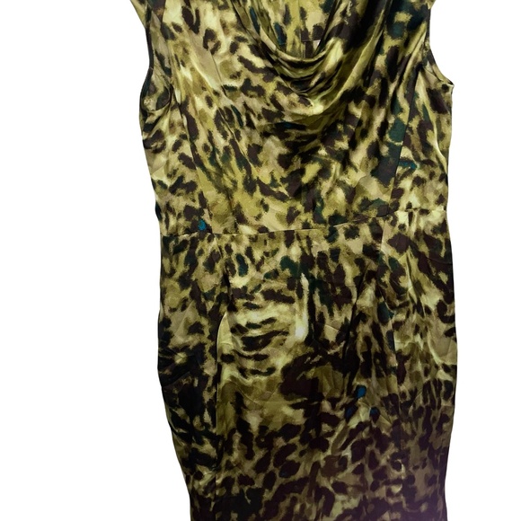 Anne Klein Cowl Neck Animal Print Sheath 100% Polyester Dress Sz 12 NWT - Picture 4 of 11
